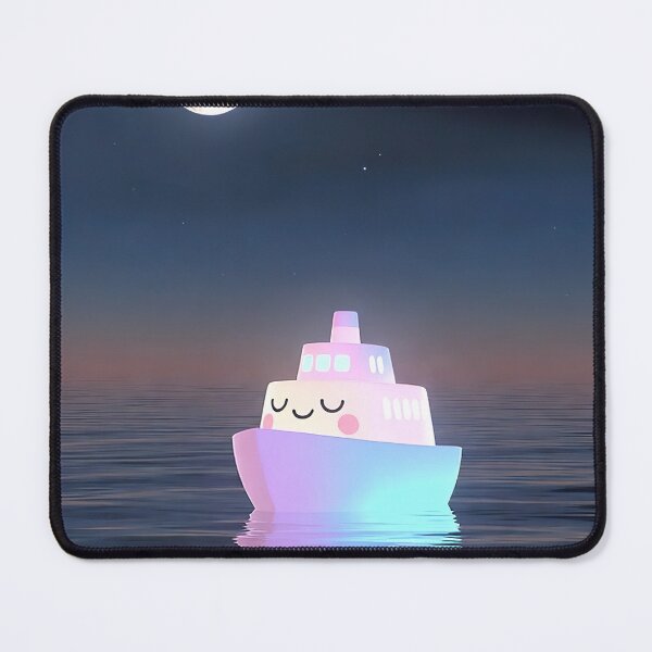 Item preview, Kawaii Moonlight Cruise Ship – Dreamy Pastel Night Boat designed and sold by NordseeSteel.