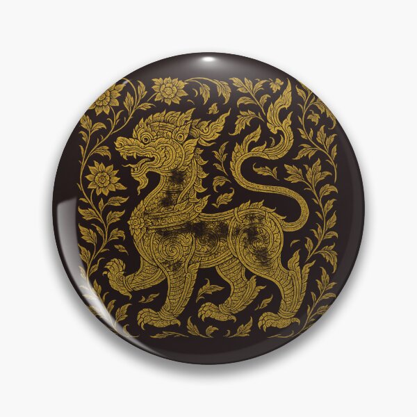 Item preview, Golden Thai Singha Guardian – Ornate Mythical Lion Art designed and sold by Sksticker991.
