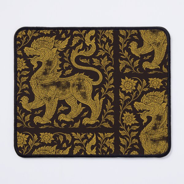 Item preview, Golden Thai Singha Guardian – Ornate Mythical Lion Art designed and sold by Sksticker991.