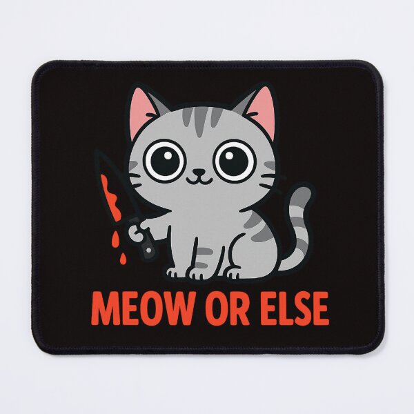 Item preview, Slasher Cat – Cute Horror Killer Cat with Knife – Kawaii Creepy Art designed and sold by FrameFlow.