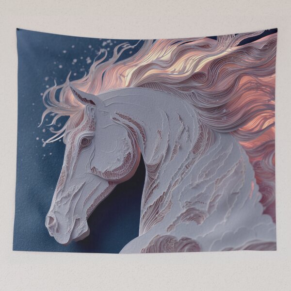 Item preview, Celestial White Horse with Glowing Mane designed and sold by bubblegoth.