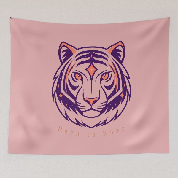 Item preview, Cosmic Tiger Spirit – Neon Tribal Tiger Head T-Shirt designed and sold by Mousy17.