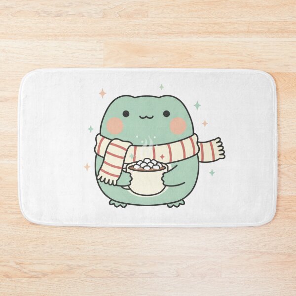 Item preview, Pastel Kawaii Frog With Scarf & Hot Chocolate, Christmas Design designed and sold by BloodMoonDesigns.