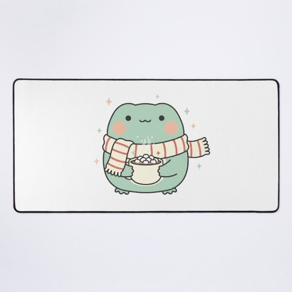 Item preview, Pastel Kawaii Frog With Scarf & Hot Chocolate, Christmas Design designed and sold by BloodMoonDesigns.