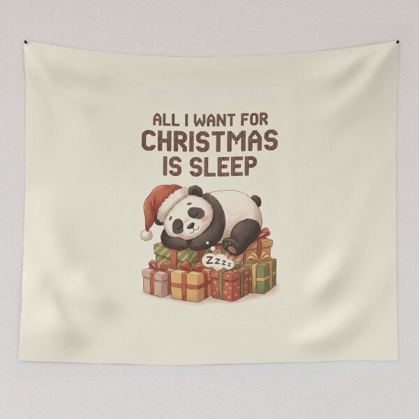 Item preview, All I Want For Christmas Is Sleep - Cute Sleeping Panda  designed and sold by AIDreamsArt.