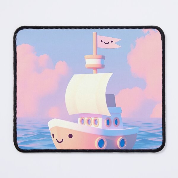 Artikelvorschau, Kawaii Pastel Sailing Ship – Cute Sky Dream Boat entworfen und verkauft von NordseeSteel.