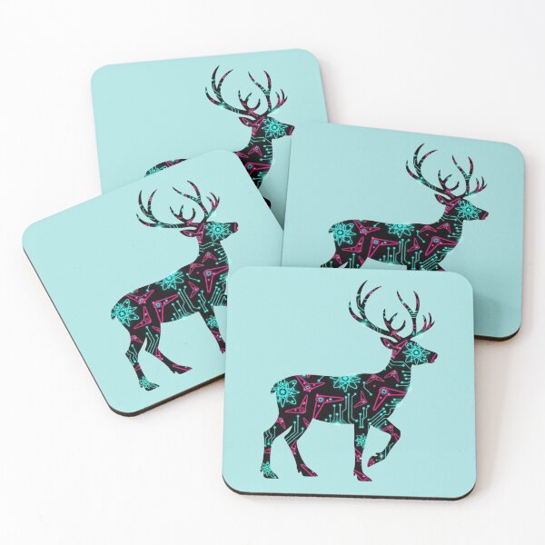 Item preview, Neon Circuit Stag | Cyberpunk Tech Deer Silhouette designed and sold by LoveDesignMania.