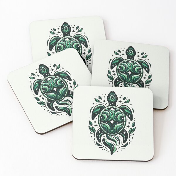 Item preview, Celestial Sacred Geometry Sea Turtle Illustration designed and sold by BigBlueArt.