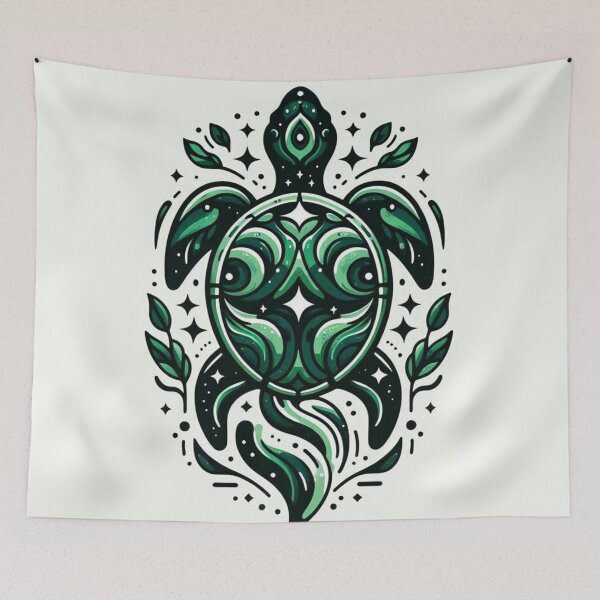 Item preview, Celestial Sacred Geometry Sea Turtle Illustration designed and sold by BigBlueArt.