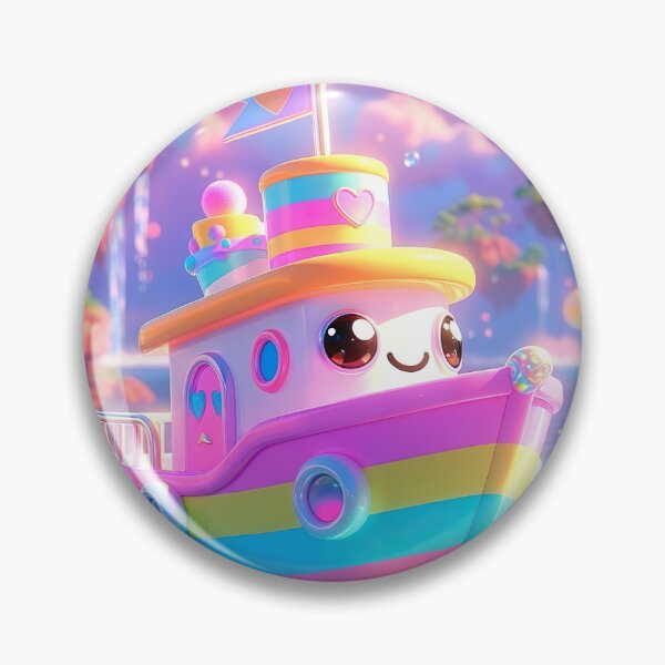Item preview, Kawaii Rainbow Tugboat – Pastel Dream Boat Paradise designed and sold by NordseeSteel.