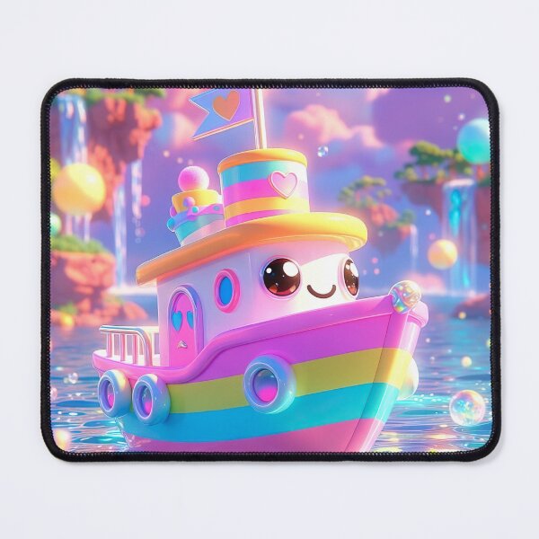Item preview, Kawaii Rainbow Tugboat – Pastel Dream Boat Paradise designed and sold by NordseeSteel.