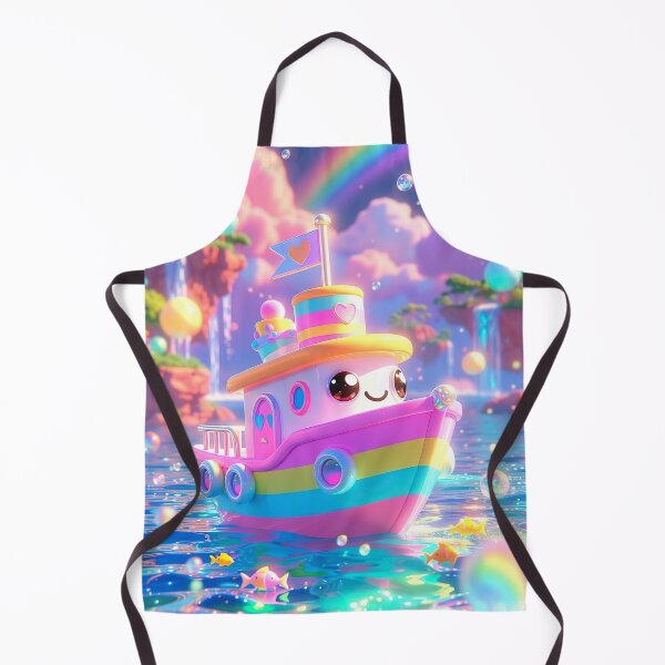 Item preview, Kawaii Rainbow Tugboat – Pastel Dream Boat Paradise designed and sold by NordseeSteel.