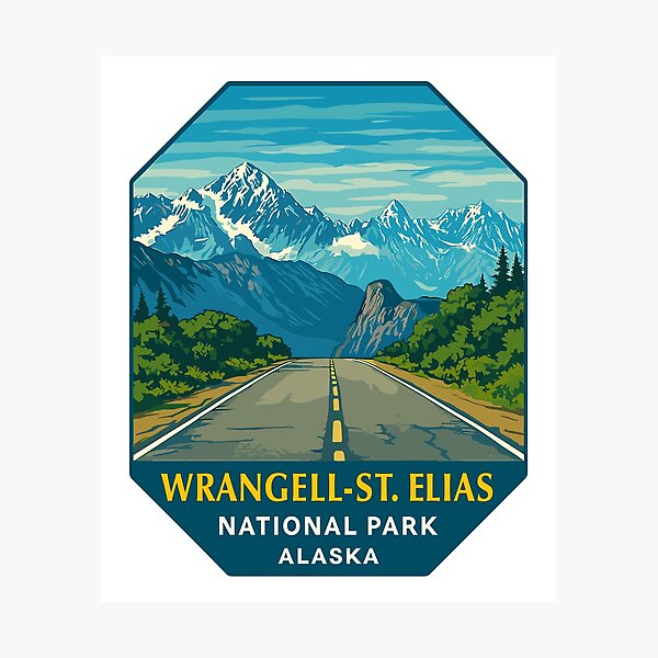 Item preview, Wrangell–St. Elias Alaska Mountain Sticker designed and sold by Ismeal Von.