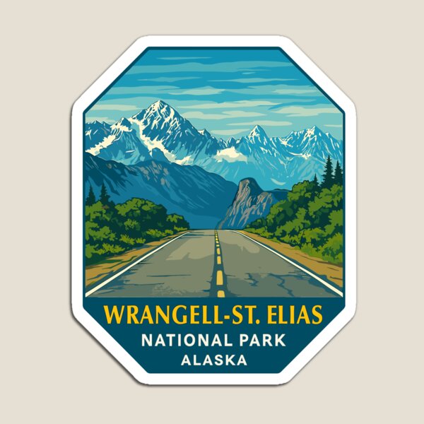 Artikelvorschau, Wrangell–St. Elias Alaska Bergaufkleber entworfen und verkauft von Ismeal Von.