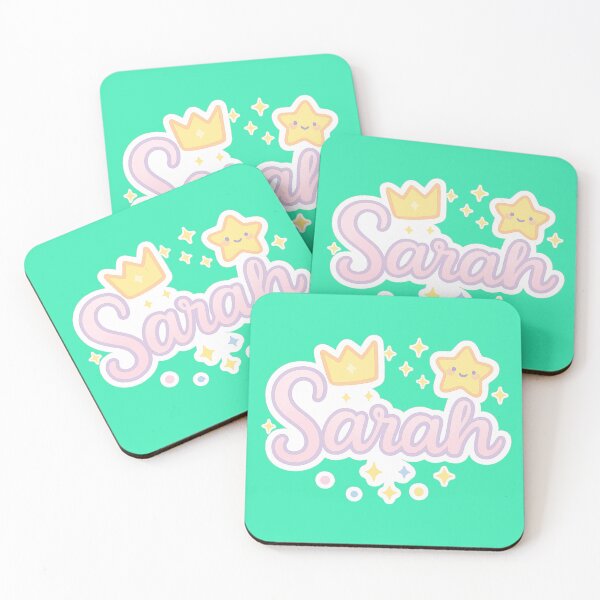 Item preview, Sarah Pastel Cute Name Sticker – Princess Crown & Kawaii Star designed and sold by Sksticker991.