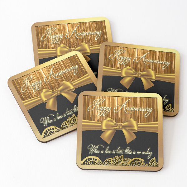 Item preview, Happy Anniversary Black & Gold Ribbon  designed and sold by Angelic Gangster.
