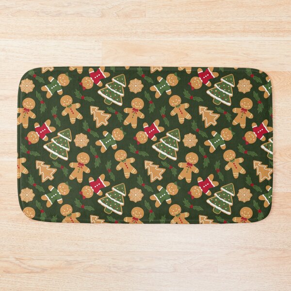 Item preview, Cute Festive Christmas Cookies on Green designed and sold by Lindsay Marie Patterns.
