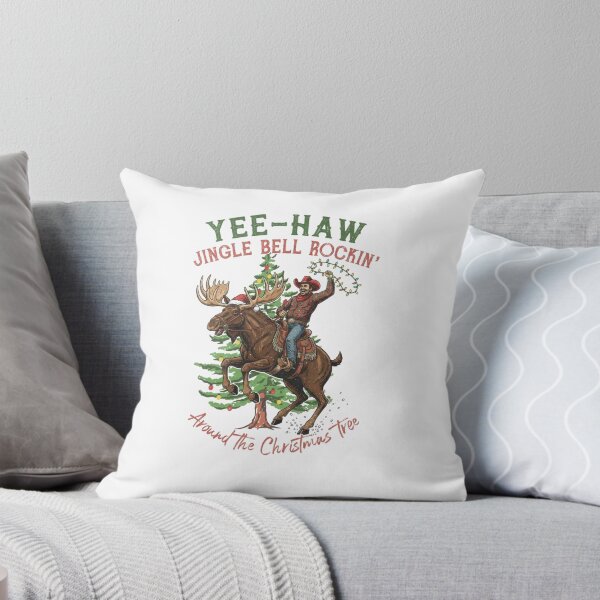 Item preview, Yee-Haw Jingle Bell Rockin' — Funny Cowboy Riding Moose Christmas Art designed and sold by Colorful-Garden.