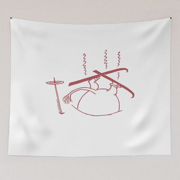 Item preview, Red Skiing Moomintroll Stuck In Snow Winter Games designed and sold by MoominStore.