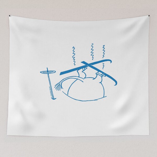 Item preview,  Blue Skiing Moomintroll Stuck In Snow Winter Games designed and sold by MoominStore.