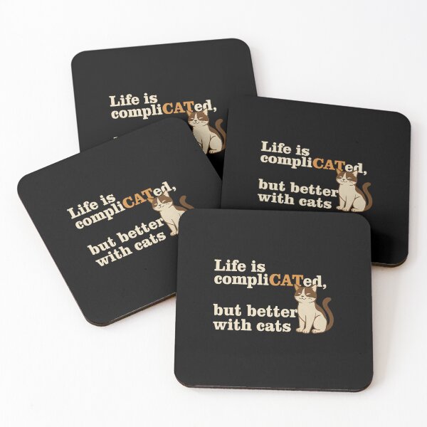 Item preview, CompliCATed Pun Design – Cute Cat Quote Artwork designed and sold by SVALANART.