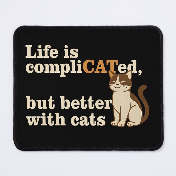 Item preview, CompliCATed Pun Design – Cute Cat Quote Artwork designed and sold by SVALANART.
