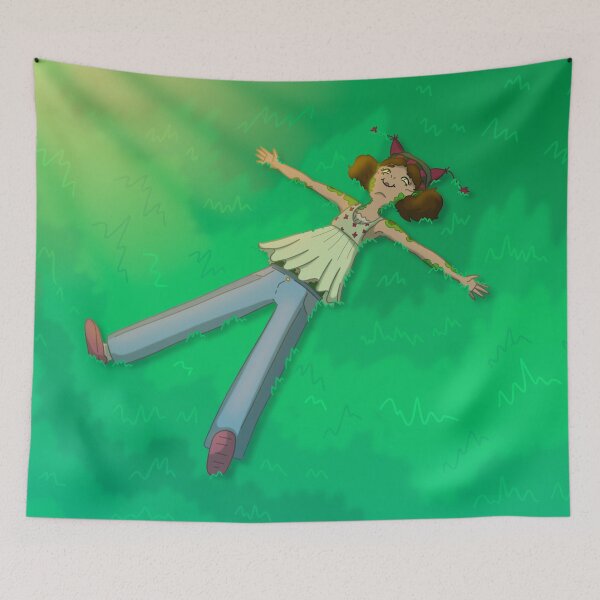 Item preview, snake girl laying in a field of grass designed and sold by Addi Does Art.