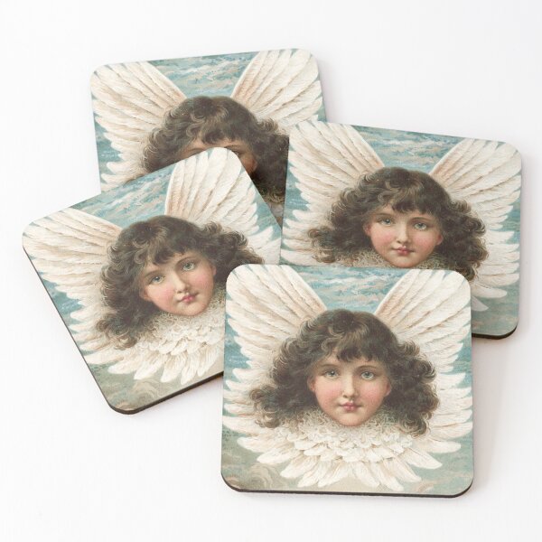Item preview, ANGEL FACE WITH WINGS IN BLUE SKY AND CLOUDS designed and sold by BulganLumini.