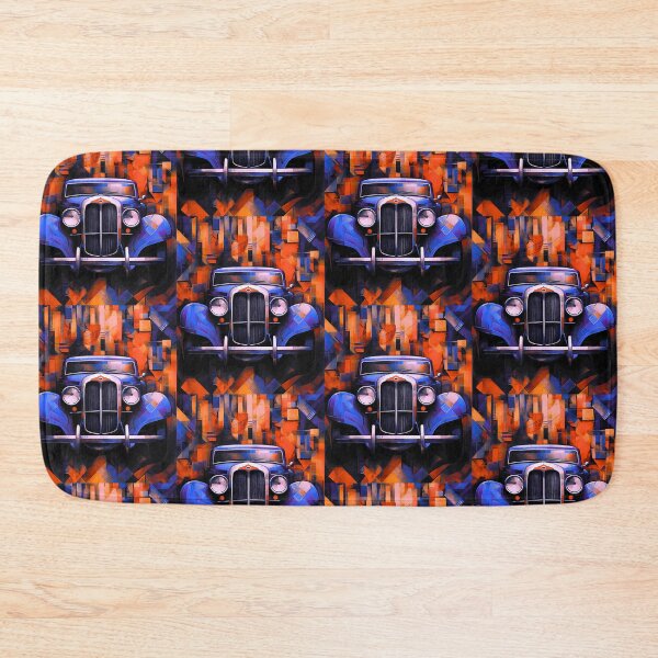 Item preview, Vintage Classic Car with blue and orange geometric background designed and sold by Lovemountain.