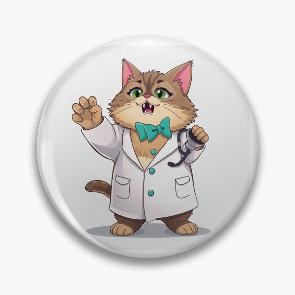 Item preview, Cute Doctor Cat Sticker – Kawaii Cartoon Vet, Funny Medical Kitty, Cute Animal Nurse, Adorable Chibi Cat Illustration designed and sold by RedStudioPRO872.