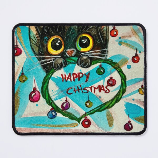 Item preview, Curious Christmas Cat designed and sold by Erikamarzana.