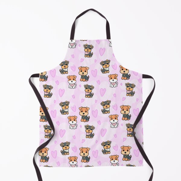 Item preview, Cute Kawaii Terrier Pattern with Hearts – Adorable Dog Seamless Design In Pink designed and sold by WildLakePatterns.