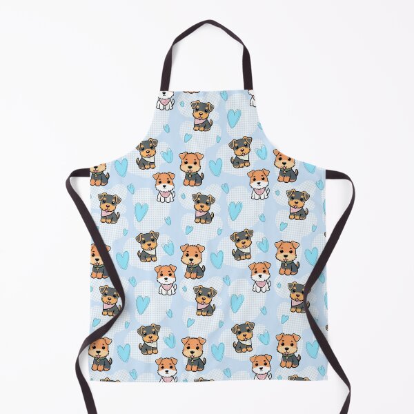 Item preview, Cute Kawaii Terrier Pattern with Hearts – Adorable Dog Seamless Design in Blue designed and sold by WildLakePatterns.
