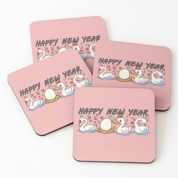 Item preview, Cute Swan & Goose Happy New Year 2026 designed and sold by BreezifyDesignStudio.
