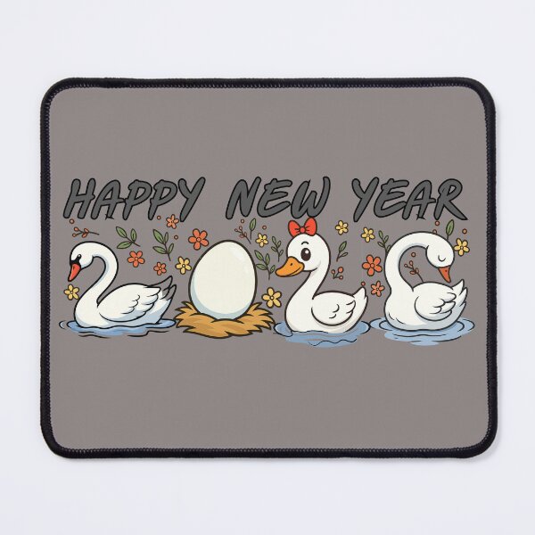 Item preview, Cute Swan & Goose Happy New Year 2026 designed and sold by BreezifyDesignStudio.