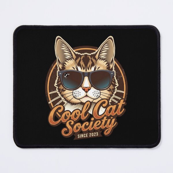 Item preview, Cool Cat Society | Retro Vintage Cat with Sunglasses Badge designed and sold by FluffinCool.