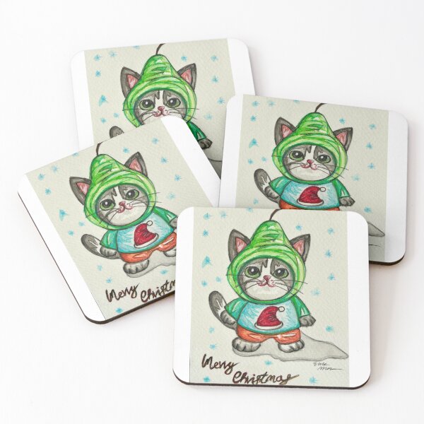 Item preview, Christmas pear hat cat designed and sold by Erikamarzana.