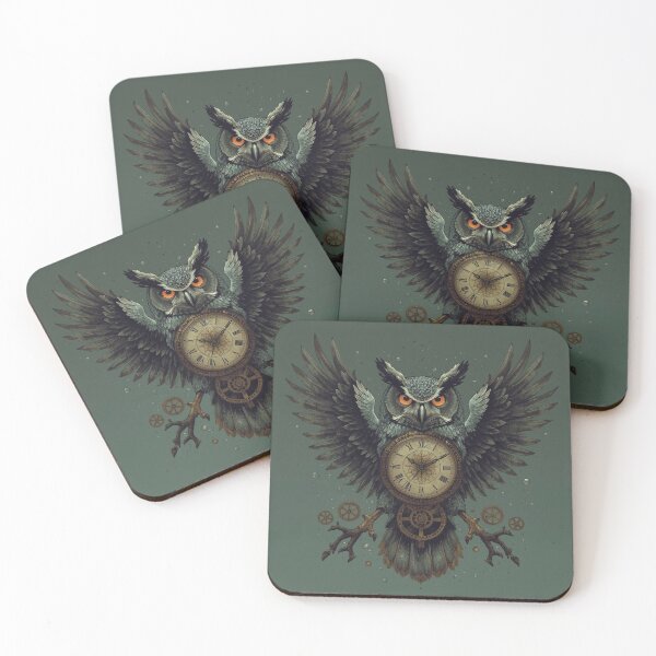 Item preview, Timeless Owl – Steampunk Clockwork Guardian designed and sold by DreamistStore.
