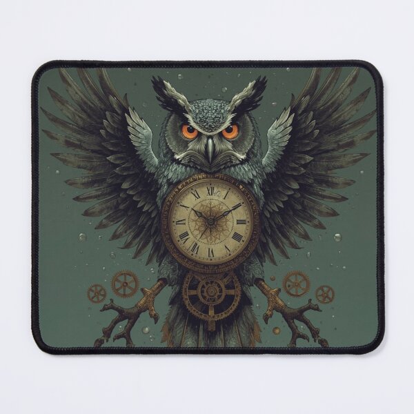 Item preview, Timeless Owl – Steampunk Clockwork Guardian designed and sold by DreamistStore.