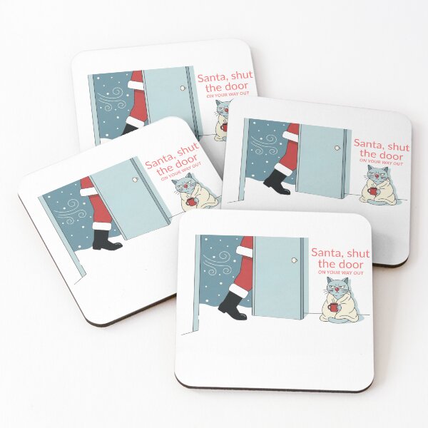 Item preview, Funny Grumpy Cat vs Santa-Shut The Door Christmas Humor designed and sold by SC-Shop-.