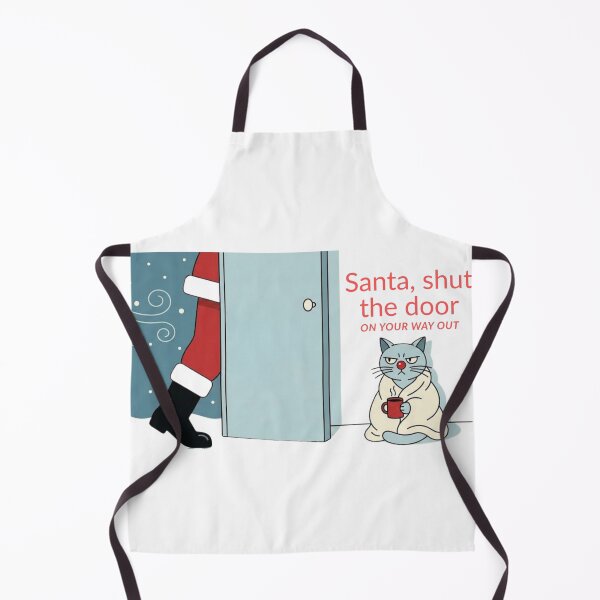 Item preview, Funny Grumpy Cat vs Santa-Shut The Door Christmas Humor designed and sold by SC-Shop-.