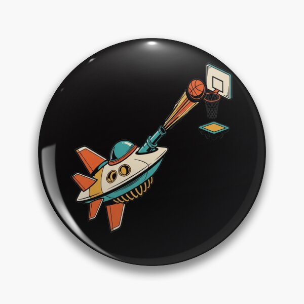 Item preview,  Space Rocket Dunk – Retro Basketball Ship designed and sold by Dzblack.