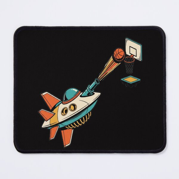 Item preview, Space Rocket Dunk – Retro Basketball Ship designed and sold by Dzblack.