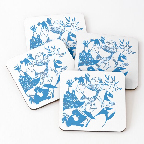 Item preview, Blue Moomin's Winter Follies Running Characters designed and sold by MoominStore.