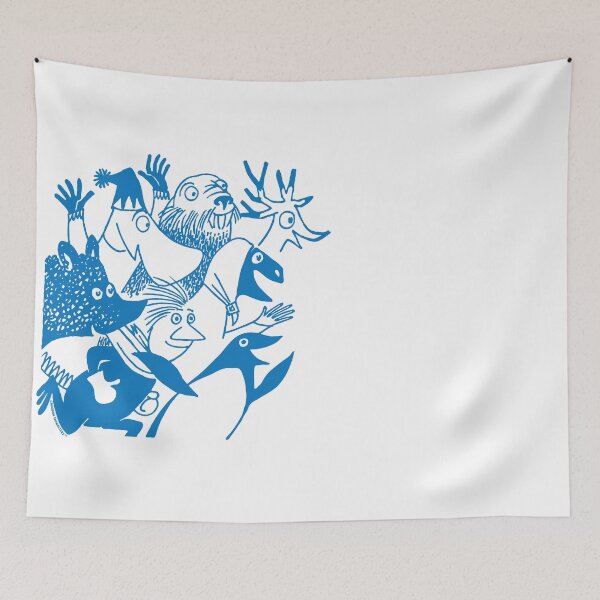 Item preview, Blue Moomin's Winter Follies Running Characters designed and sold by MoominStore.