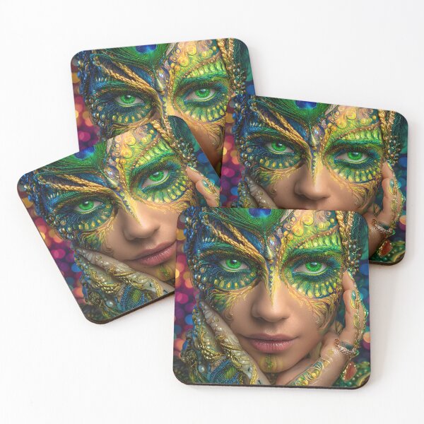 Item preview, Vibrant Peacock-Inspired Face and Body Art Beauty designed and sold by Artessie.