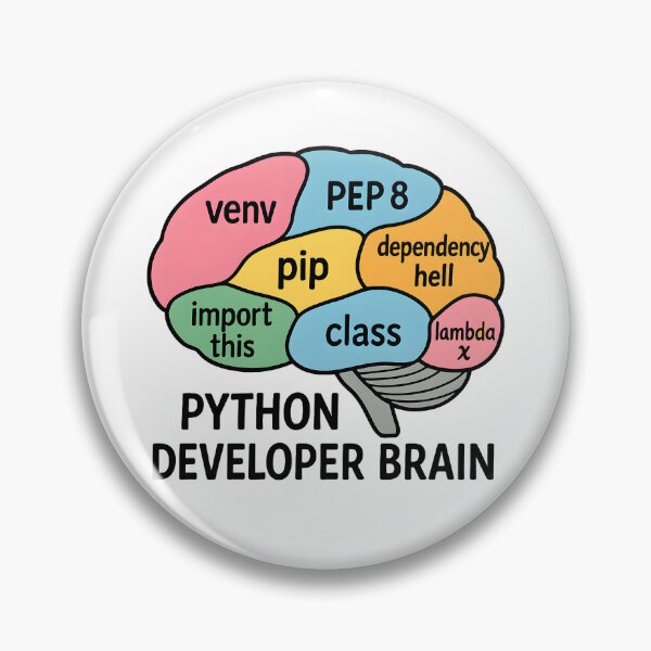 Item preview, Python Developer Brain – Funny Programming & Coding Humor Gift designed and sold by Nerd Romance Café.