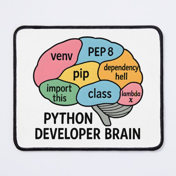 Item preview, Python Developer Brain – Funny Programming & Coding Humor Gift designed and sold by Nerd Romance Café.