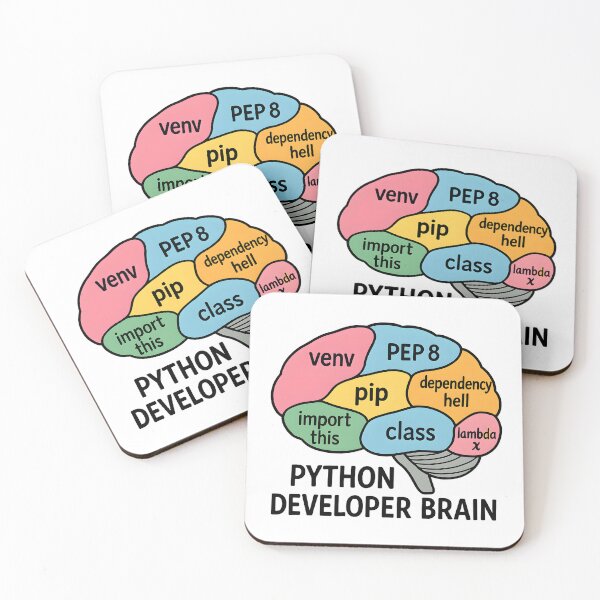 Item preview, Python Developer Brain – Funny Programming & Coding Humor Gift designed and sold by Nerd Romance Café.