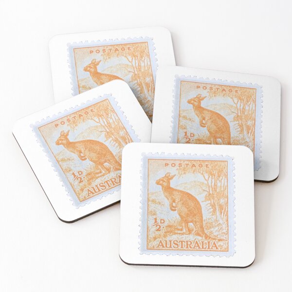 Item preview, Vintage Orange Kangaroo Australia Postage Stamp designed and sold by red-amber65.